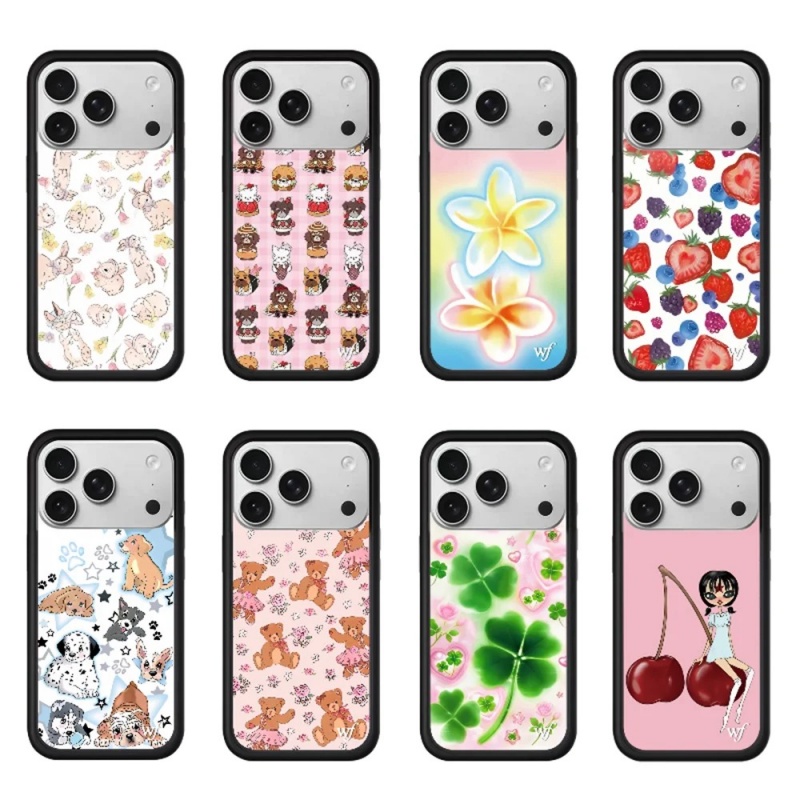Phone Case Anime - Yabani Çiçek Çilek Kiraz Pastel Plumeria